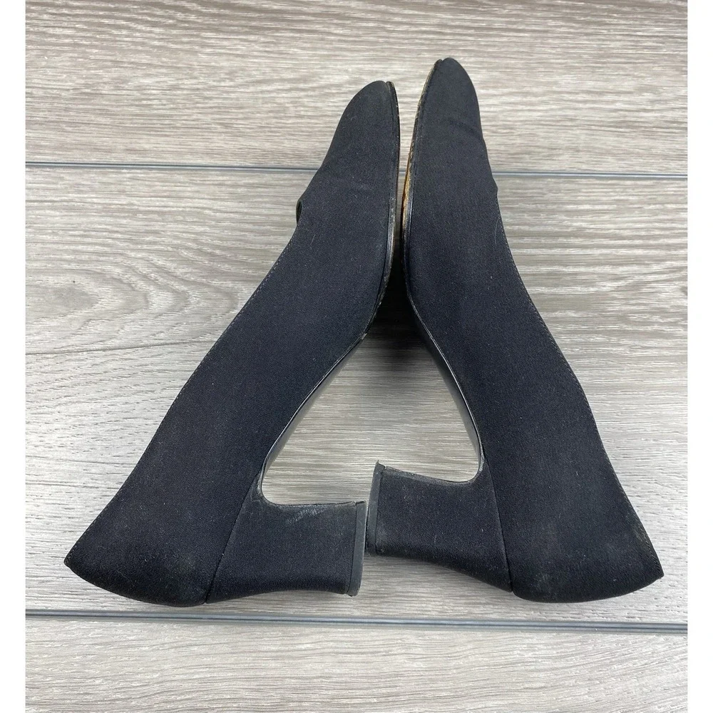Stuart Weitzman Women's Mid Block Square Toe Pumps Black Size 6‎ B